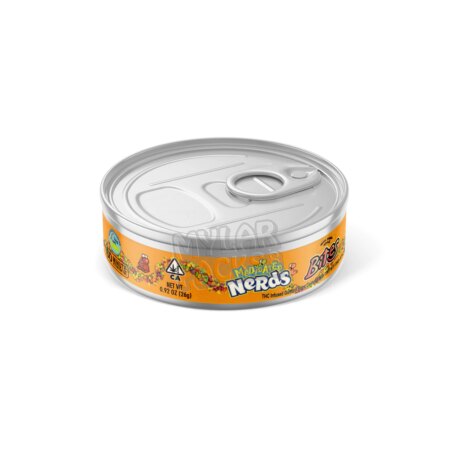Nerds Medicated Bites Pineapple 100ml Pressitin Self-Seal Tuna Tin Cans with Labels Edibles Packaging