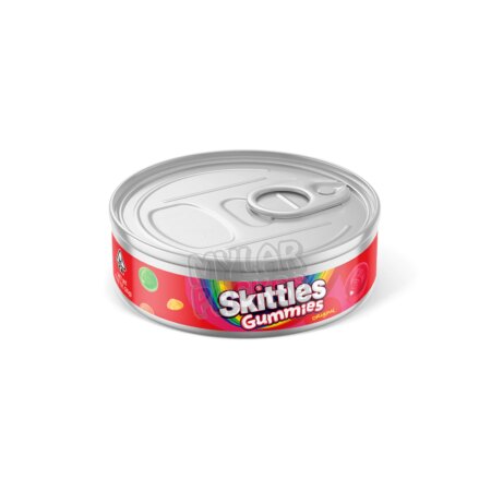 Skittles Gummies Original 100ml Pressitin Self-Seal Tuna Tin Cans with Labels Edibles Packaging