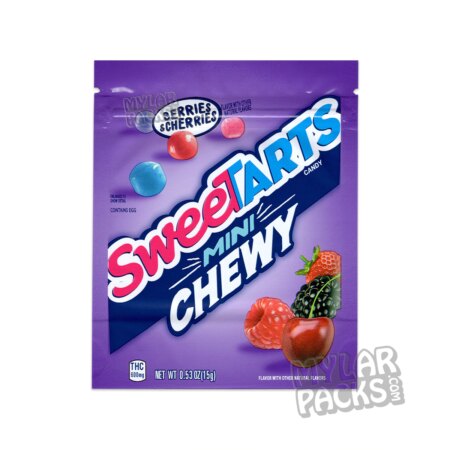 Sweetarts Medicated Chewy Mini Berries and Cherries Candy 600mg Empty Mylar Bags Edibles Packaging