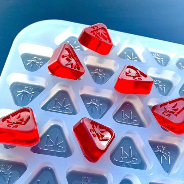 CA State THC Logo Gummy Triangles Silicone Candy Mold Half Sheet - 3mL - 224 Cavity