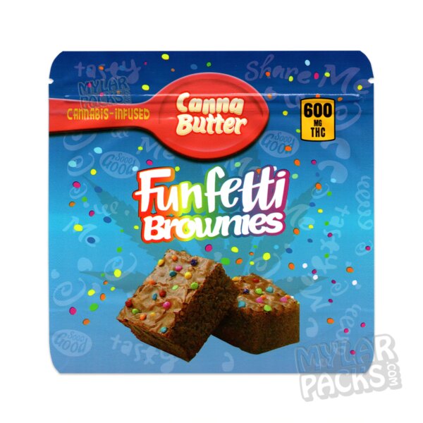 Canna Butter Funfetti Brownies 600mg Empty Edibles Mylar Bags Snack Packaging