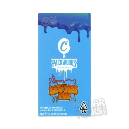 Packwoods X Cookies Georgia Pie Single 1G Preroll Joint Empty Clear Hard Plastic Tube and Sticker Herb Packaging