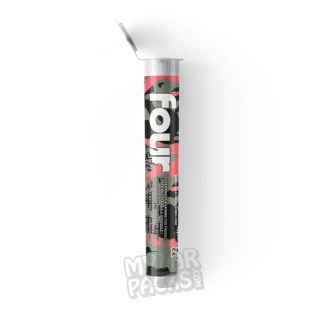 Gas Co. Four Lato 2G Single Preroll Joint Empty Clear Hard Plastic Tube and Sticker Herb Packaging