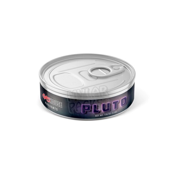 GasHouse Pluto 3.5g Pressitin Self-Sealing Tuna Tin Cans with Labels Flower Packaging