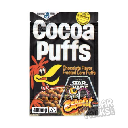 Cocoa Puffs by Esketit 400mg Empty Edibles Mylar Bags Cereal Snack Packaging
