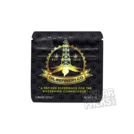 Oil Refinery Co. Live Resin 0.5g Empty Mylar Bag Extract Concentrate Packaging