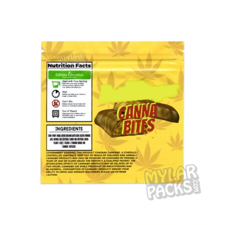 Buzzerfinger Canna Bites Chocolate 500mg Empty Candy Mylar Bags Edibles Packaging