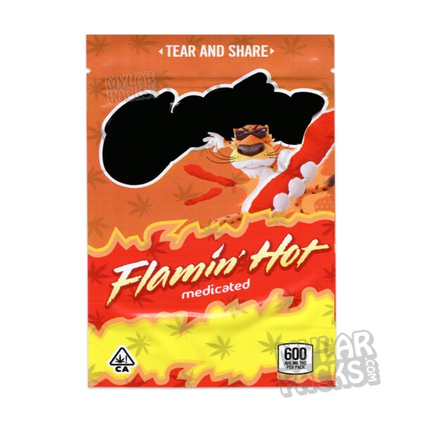 Cheeboz Flamin Hot 600mg Empty Chips Edibles Mylar Bag Snacks Packaging