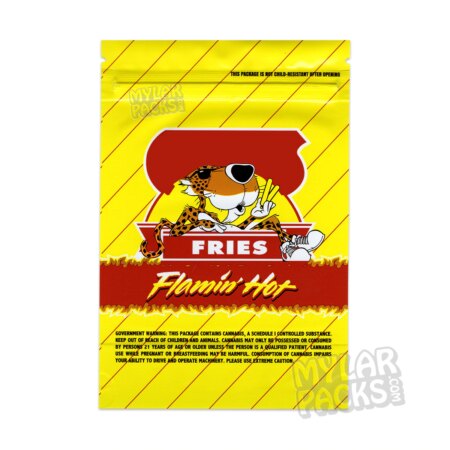 Chesterrz Flamin' Hot Fries 500mg Empty Chips Edibles Mylar Bag Snacks Packaging