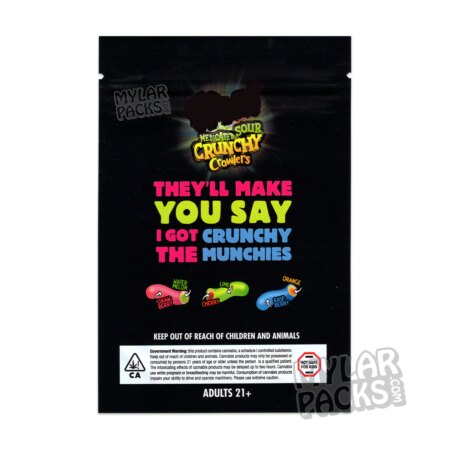 Trrlli Medicated Sour Crunchy Crawlers 600mg Empty Mylar Bag Infused Edibles Candy Packaging