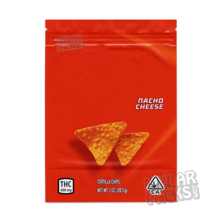 Nacho Cheese Tortilla Chips 600mg Empty Mylar Bag Edibles Snacks Food Packaging