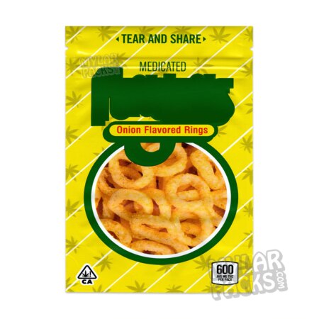 Onion Flavored Ring Snacks 600mg Empty Chips Edibles Mylar Packaging Bags
