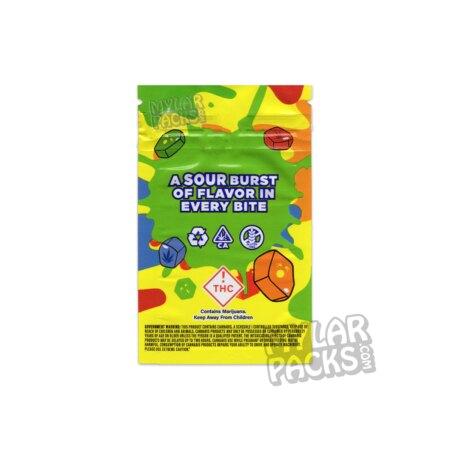 Gusherz Sour Small Infused Tropical 500mg Empty Mylar Bag Edibles Packaging