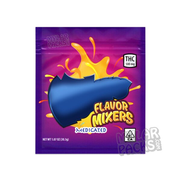 Gusherz Flavor Mixers 500mg Empty Mylar Bags Gummy Edibles Candy Packaging