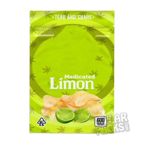 Limon Flavored Chips 600mg Empty Chips Edibles Mylar Bag Snacks Packaging