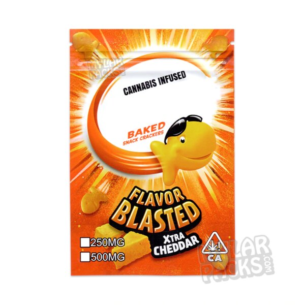 Goldfishz Flavor Blasted Snack Crackers Empty Infused Chips Edibles Mylar Bag Packaging
