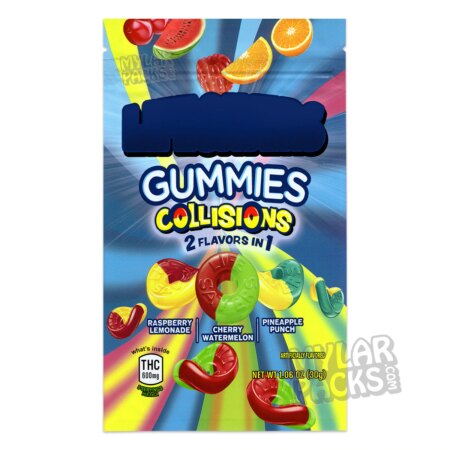 Lifesavverz Gummies Collisions 600mg Empty Mylar Bags Gummy Edibles Packaging