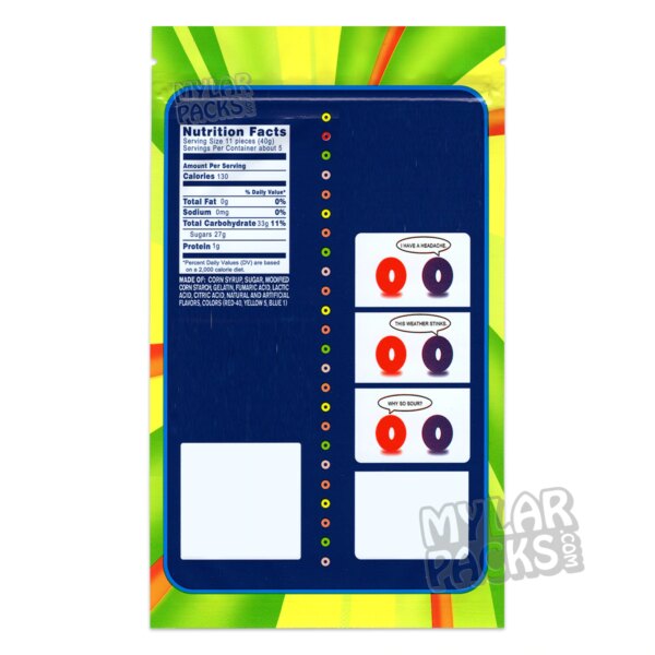 Lifesavverz Gummies Sours 600mg Empty Mylar Bags Gummy Edibles Packaging