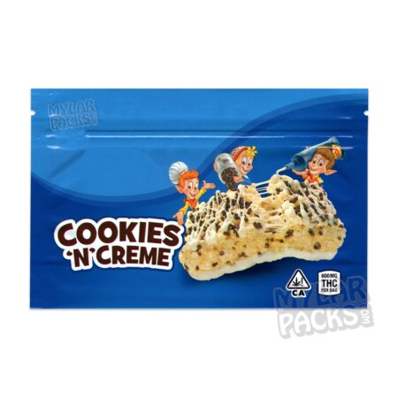 Rice Krispyz Treats Cookies n' Cream 600mg Empty Edibles Mylar Bags Cereal Snack Packaging