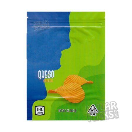 Queso Cheese Chips 600mg Empty Mylar Bag Edibles Snacks Food Packaging