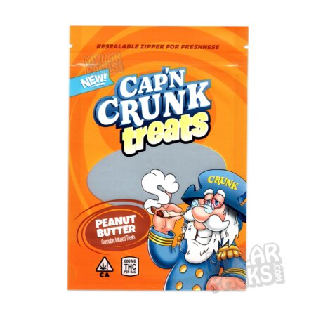 Cap'n Crunk Treats Peanut Butter 600mg Empty Edibles Mylar Bags Cereal Snack Packaging