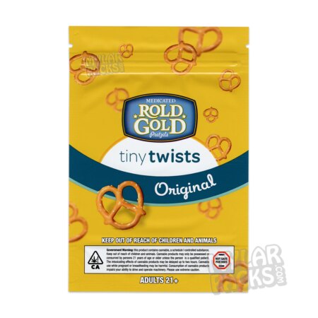 Rold Gold Tiny Twists Pretzels 600mg Empty Mylar Bag Infused Edibles Chips Snacks Packaging