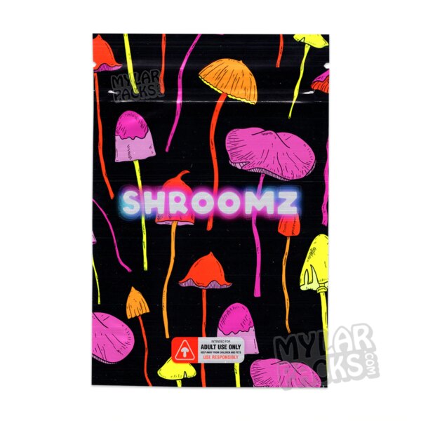 Shroomz Empty Shiny Foil Mylar Bags for Shrooms Magic Mushroom Packaging