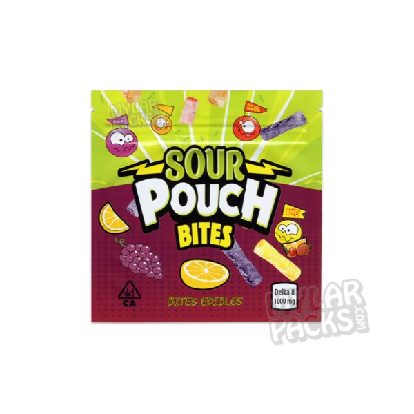 Sour Bites Fan Favorites Mix 1000mg Delta 8 Empty Mylar Bag Edibles Candy Packaging