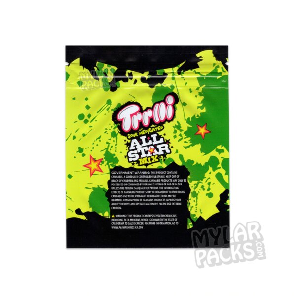 Trrlli All Star Mix 1000mg Delta 8 Empty Mylar Bag Edibles Candy Packaging