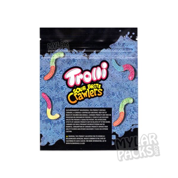 Trrlli Sour Brite Crawlers 1000mg Delta 8 Empty Mylar Bag Edibles Candy Packaging