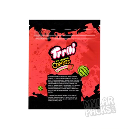 Trrlli Watermelon Crawlers 1000mg Delta 8 Empty Mylar Bag Edibles Candy Packaging