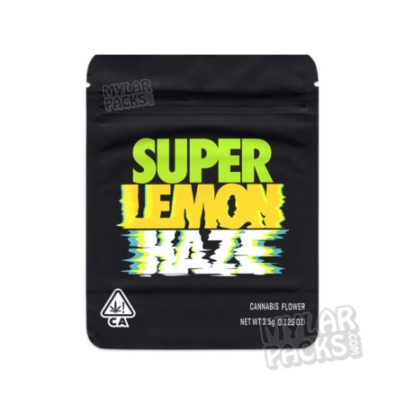 Super Lemon Haze by Lemonnade 3.5g Empty Smell Proof Mylar Bag Flower Dry Herb Packaging