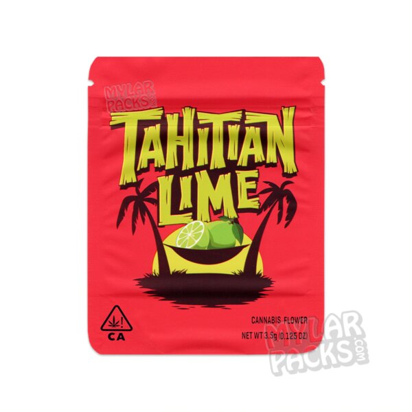 Tahitian Lime by Lemonnade 3.5g Empty Smell Proof Mylar Bag Flower Dry Herb Packaging