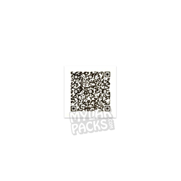 One Up Amazonian Mushrooms QR Code Clear Preprinted Strain Sticker (5/8" Square)