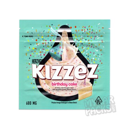 Kizzez Birthday Cake White Chocolate 600mg Empty Mylar Bag Edibles Packaging