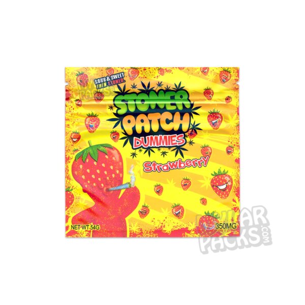 Stoner Patch Dummies Strawberry 350mg Empty Mylar Bag Edibles Packaging