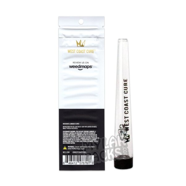 London Pound Cake Single Preroll Empty White WCC with Hard Plastic Tube Herb Packaging