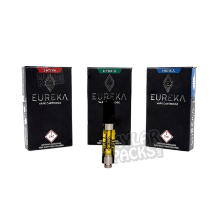 Eureka Empty Vape Cartridge Packaging with Child-Proof Plastic Slide Box 1ml Cart and Stickers