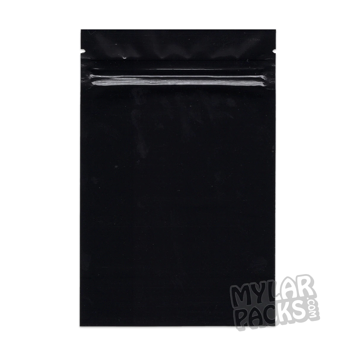 Glossy Black Front with Clear Back Blank 3.5g Empty Mylar Bag Flower Dry Herb Candy Edibles Packaging