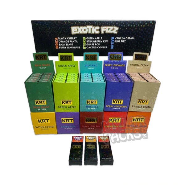 KRT Exotic Fizz Empty Vape Cartridge Packaging with Hologram Foil Boxes 1ml Cart and Stickers
