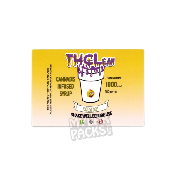 Cannabis Infused Syrup THC Lean Sticker Labels for Bottles (3.5" x 2.5")