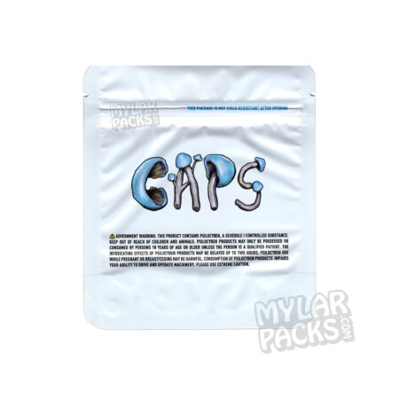 CAPS Empty Psilocybe Cubensis Mylar Bags for Shrooms Magic Mushroom Packaging