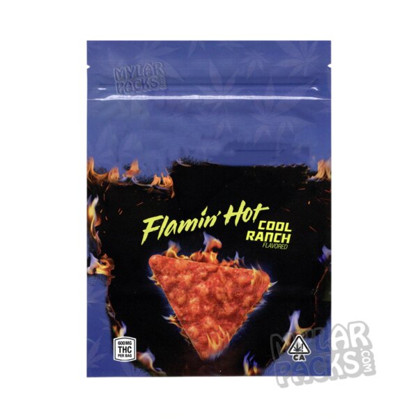 Flamin Hot Cool Ranch Tortilla Chips 600mg Empty Mylar Bag Edibles Snacks Food Packaging