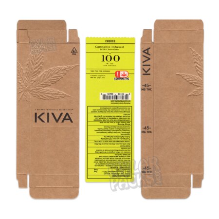 Kiva Infused Chocolate Bar 100mg Empty Candy Box Edibles Wrapper Snack Packaging