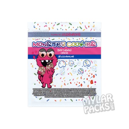 Monster Cookies Birthday Cake 600mg Empty Edibles Mylar Bags Snack Packaging