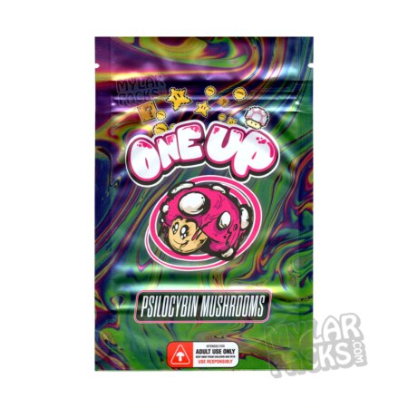 One Up Psilocyben Empty Mylar Bags for Shrooms Magic Mushroom Packaging