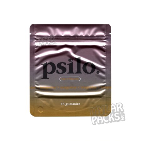 Psilo Tangerine Magic Mushroom Gummy Cubes Empty 3.5g Mylar Bags Shrooms Psilocybin Packaging