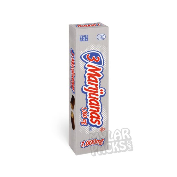 3Marijuanaz 1000mg Medicated Chocolate Bar Empty Edibles Box Candy Packaging