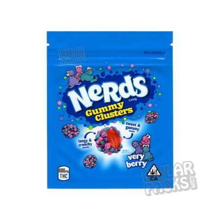Nerds Very Berry Gummy Clusters Candy 600mg Empty Mylar Bags Edibles Packaging
