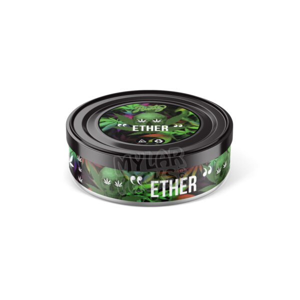 Ether 3.5g Pressitin Self-Seal Tuna Tin Cans with Labels Dry Herb Flower Packaging